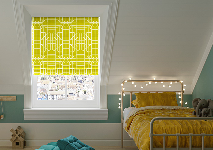 Bamboo Brights, Chartreuse - Twist&Fit Roman Blind - Image 3